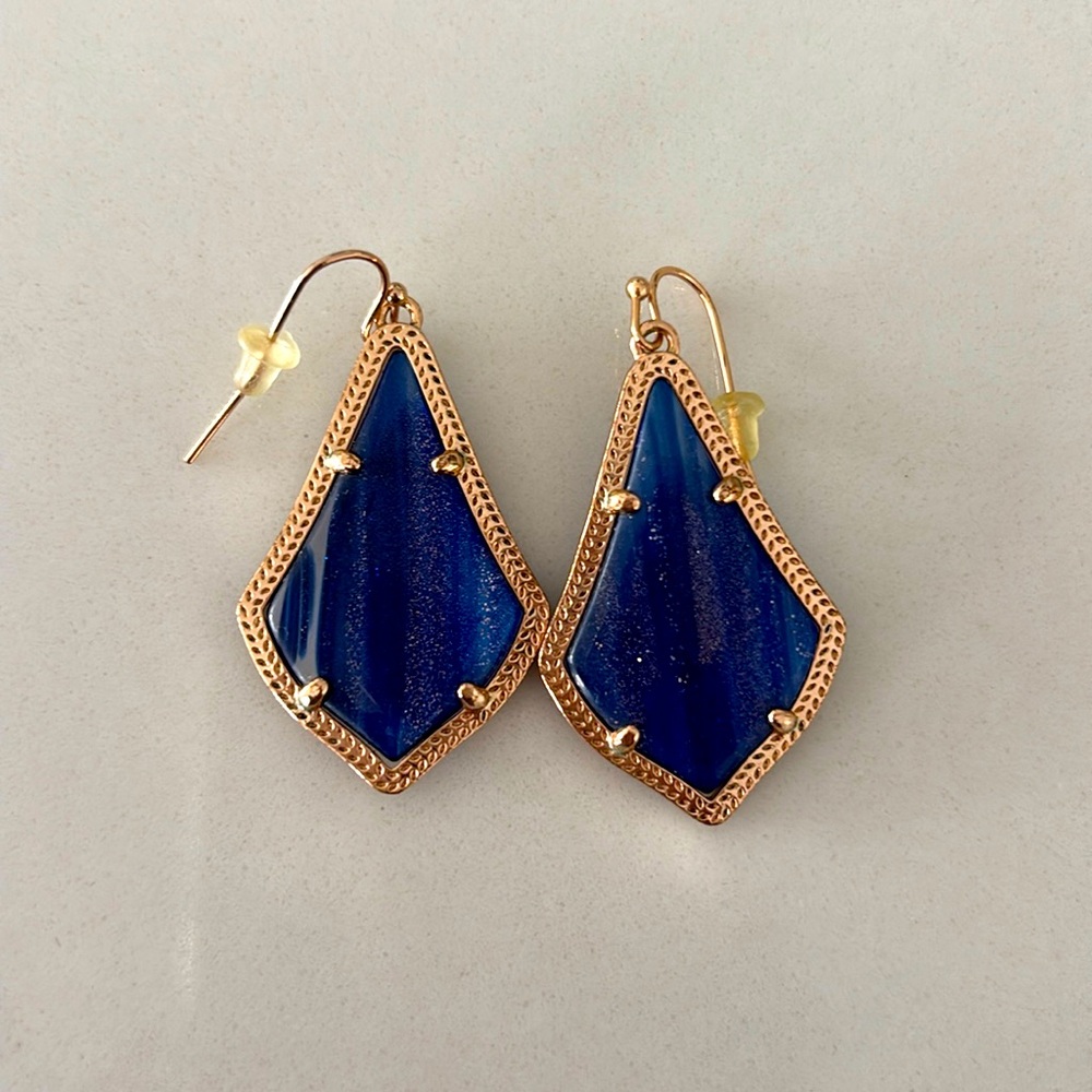 Kendra Scott Alex Blue Dusted drop earring Rose Gold Plated